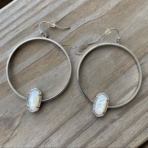 Kendra Scott Elora Ivory White Earrings SILVER